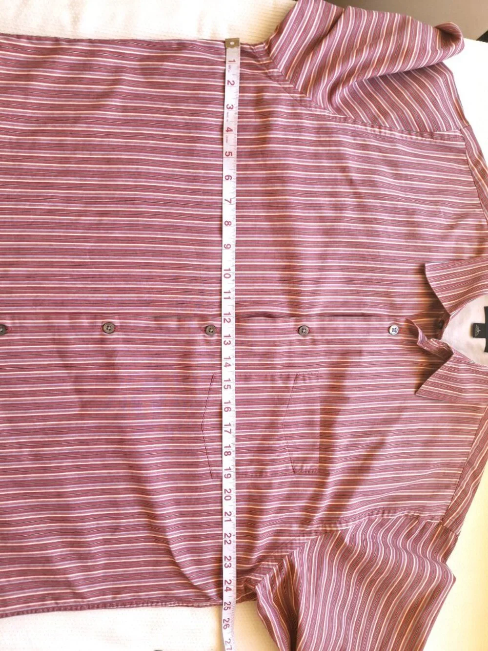 Banana Republic Mens Pink Stripe Button Front Dress Shirt Long Sleeve Cotton XL